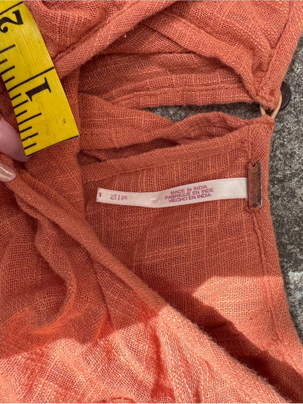 Free People Terracotta Ruffle V-Neck Peasant Blouse - Picture 6 of 7